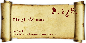 Mingl Ámos névjegykártya